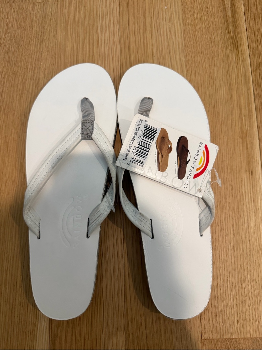 Rainbow White Flip Flop Sandals